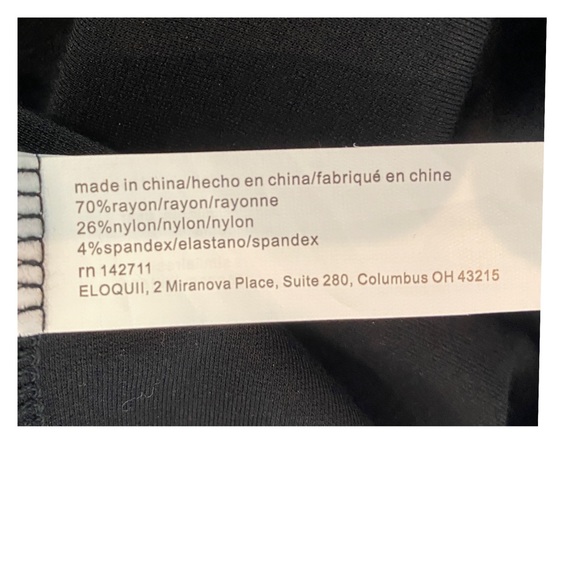 Eloquii Long Sleeve Ivory Ruffle Cuff Round Neck Black Knit Sheath Dress Size 22 - Picture 8 of 8